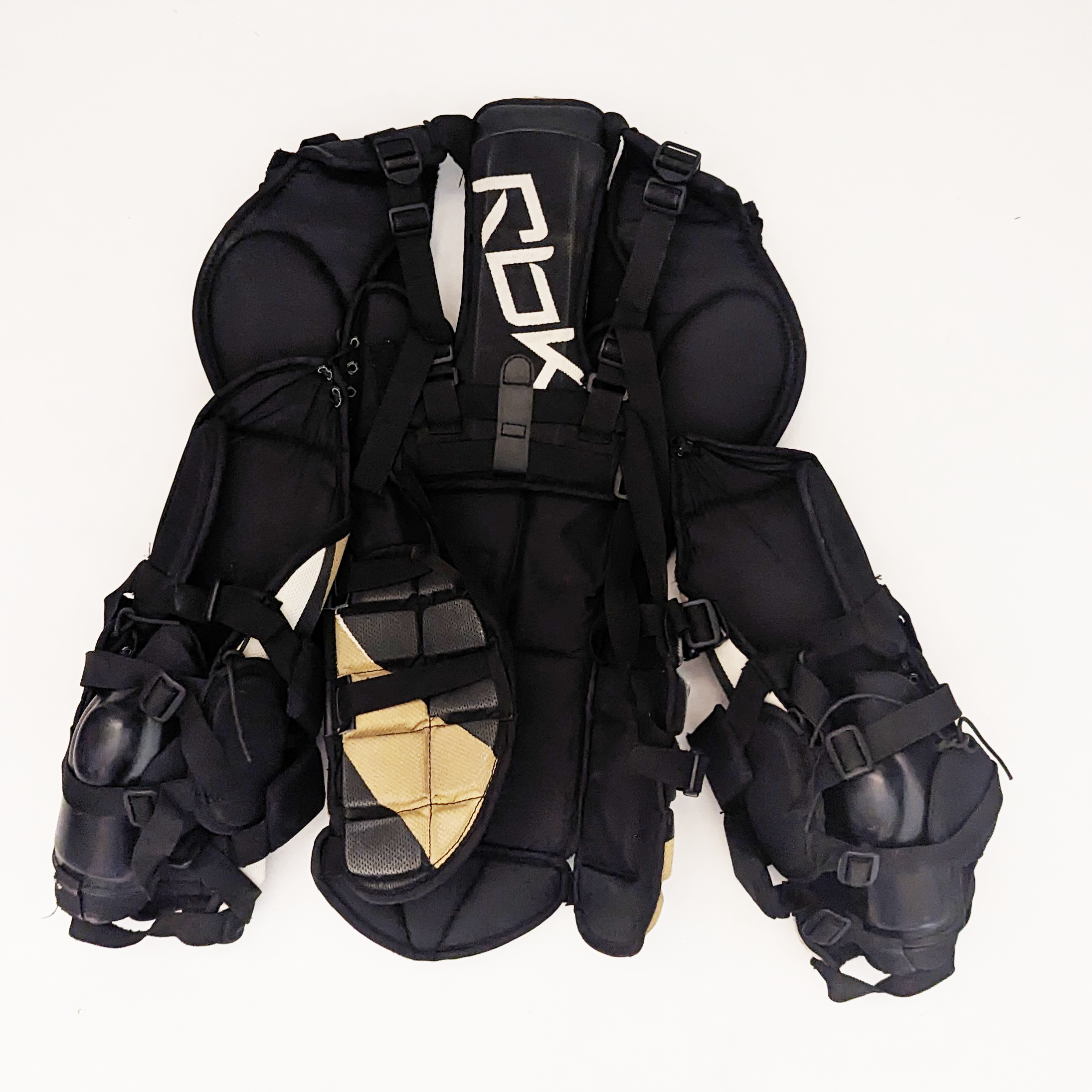 Reebok Premier Series II - Plastron de gardien junior d'occasion (blanc/noir/doré)